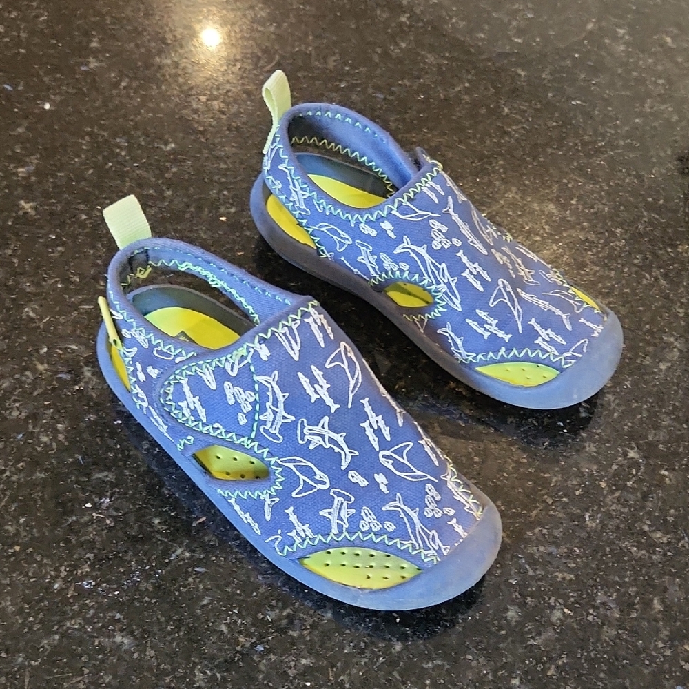 Blue and Green Kids Shoes
